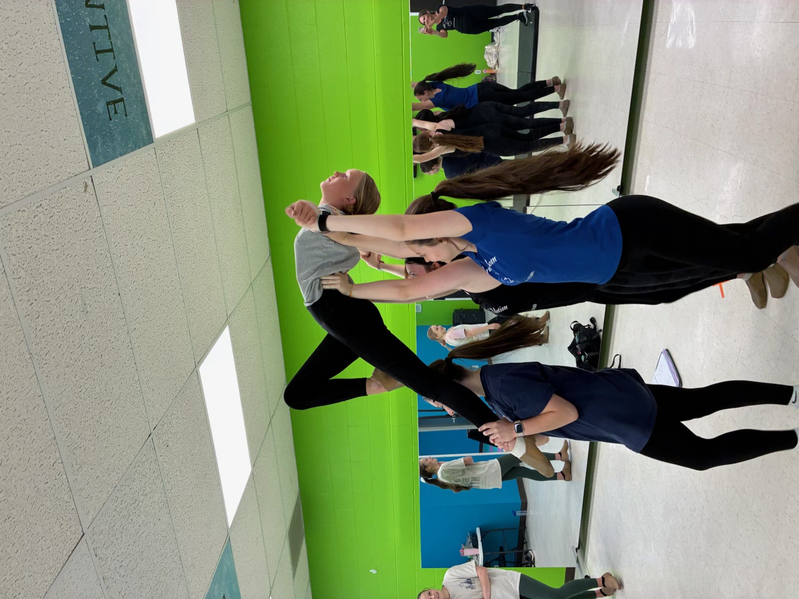 Partner lift practice in studio