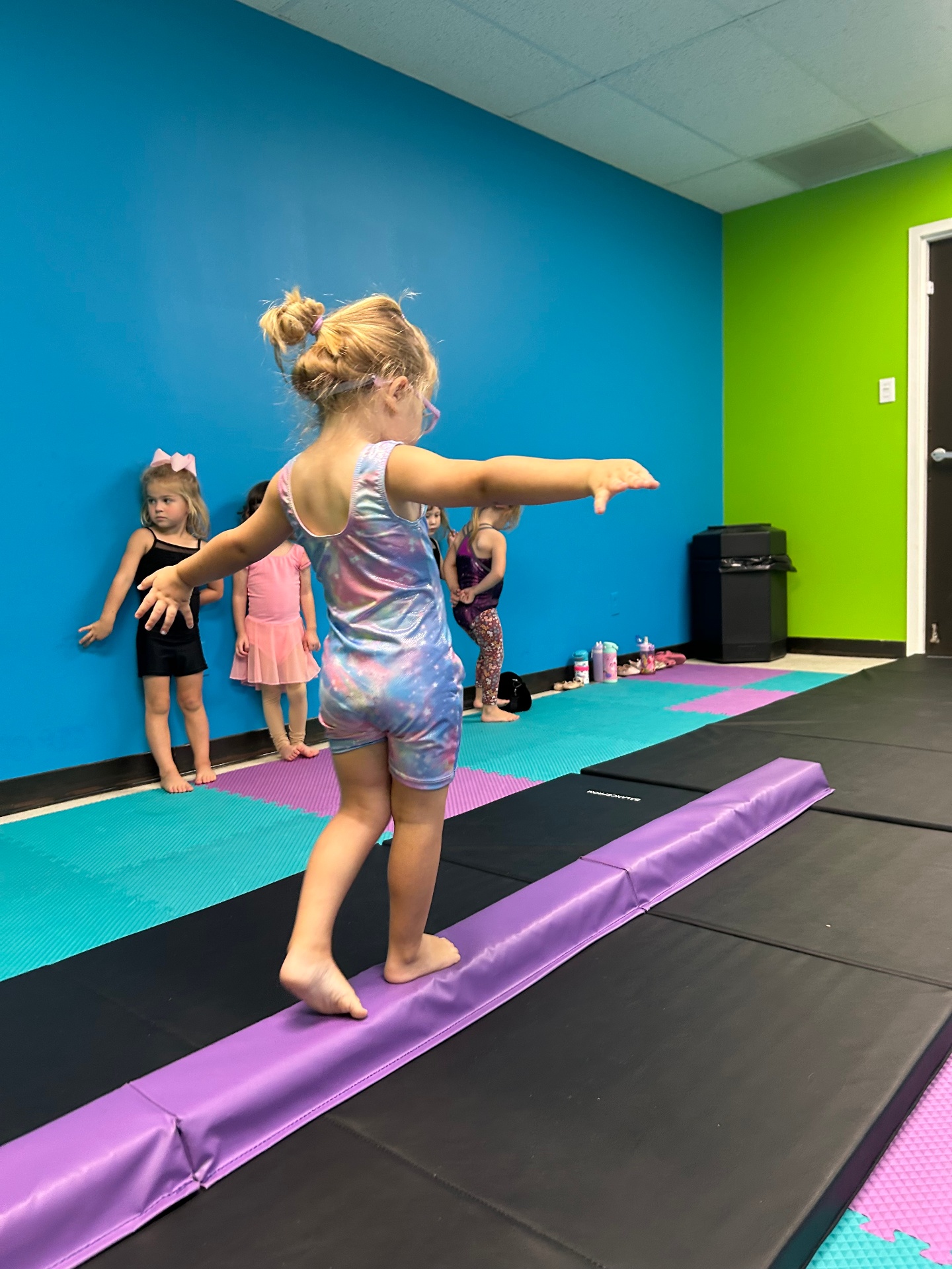 Preschool dancer on the beam
